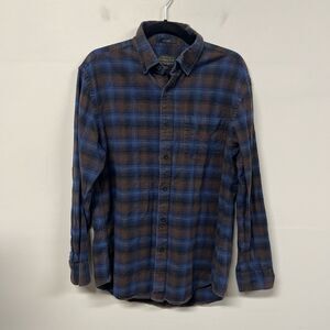 Pendleton Flannel Button Up Shirt Mens Size M Blue Gray Plaid Mason Cotton